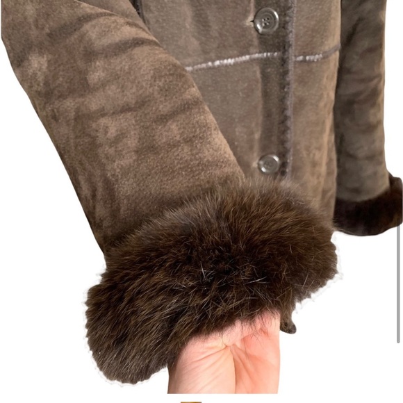 Vintage Marvin Richards fox fur & suede coat, S - Picture 7 of 9